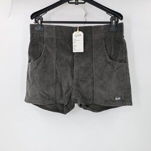 NWT Hammies Shorts Womens 32 Corduroy 2” High Rise Flat Front Casual Beach Gray